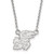 18" 14K White Gold University of Kansas Small Pendant Necklace LogoArt 4W057UKS-18