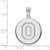 Image of 14K White Gold Ohio State University Large Disc Pendant by LogoArt (4W064OSU)