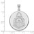 Image of 14K White Gold Purdue XL Disc Pendant by LogoArt (4W065PU)