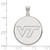 14K White Gold Virginia Tech XL Disc Pendant by LogoArt (4W068VTE)