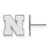 Image of 14K White Gold University of Nebraska Small Earrings Post by LogoArt