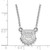 Image of 18" 14K White Gold University of Georgia Small Pendant Necklace LogoArt 4W073UGA-18