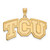 14K Yellow Gold Texas Christian University Large Pendant by LogoArt (4Y004TCU)