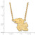 Image of 18" 14K Yellow Gold University of Kansas Large Pendant Necklace LogoArt 4Y012UKS-18