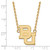 18" 14K Yellow Gold Baylor University Large Pendant w/ Necklace LogoArt (4Y014BU-18)