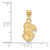 14K Yellow Gold Furman University Small Pendant by LogoArt (4Y021FUU)