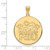 Image of 14K Yellow Gold Northern Illinois University XL Disc Pendant by LogoArt 4Y037NIU