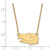 18" 14K Yellow Gold University of Kansas Small Pendant Necklace LogoArt 4Y047UKS-18