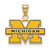 Image of 14k Yellow Gold LogoArt Michigan (Univ Of) Small Blue Enamel Pendant
