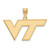 Gold Plated Sterling Silver Virginia Tech Medium Pendant by LogoArt (GP003VTE)