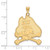 Image of Gold Plated Sterling Silver East Carolina University XL Pendant LogoArt GP005ECU