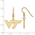 Gold Plated Sterling Silver Virginia Tech Small Dangle Earrings LogoArt GP007VTE