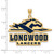 Image of Gold Plated Sterling Silver Longwood University XL Enamel Pendant by LogoArt