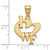 Gold Plated 925 Silver Wake Forest University Large I Love Logo Pendant LogoArt