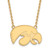 18" Gold Plated 925 Silver University of Iowa Lg Pendant Necklace LogoArt GP016UIA