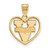 Gold Plated Sterling Silver University of Virginia Pendant Heart LogoArt GP017