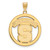 Gold Plated Sterling Silver Syracuse University L Pendant in Circle by LogoArt