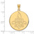 Image of Gold Plated Sterling Silver University of New Orleans XL Pendant LogoArt GP019