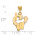 Gold Plated 925 Silver University of Wisconsin Large I Love Logo Pendant LogoArt