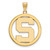 Gold Plated Sterling Silver Michigan State University L Pendant Circle LogoArt
