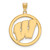 Gold Plated Sterling Silver University of Wisconsin L Pendant Circle by LogoArt