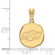 Image of Gold Plated 925 Silver Oklahoma State University Medium Disc Pendant by LogoArt