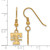 Image of Gold Plated 925 Silver University of Tennessee XSmall Earrings LogoArt GP047UTN