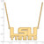 18" Gold Plated 925 Silver Louisiana State U Lg Pendant Necklace LogoArt GP048LSU-18