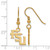 Image of Gold Plated 925 Silver Florida State University Sm Dangle Earrings LogoArt GP063