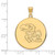 Gold Plated Sterling Silver University of Kansas XL Disc Pendant by LogoArt