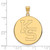 Image of Gold Plated Sterling Silver Kansas State University XL Pendant LogoArt GP069KSU