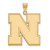 Gold Plated Sterling Silver University of Nebraska XL Pendant by LogoArt