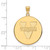 Gold Plated Sterling Silver University of Virginia XL Disc Pendant by LogoArt