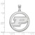 Image of Sterling Silver Purdue L Pendant in Circle by LogoArt