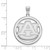 Image of Sterling Silver Auburn University L Pendant in Circle by LogoArt