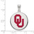 Sterling Silver University of Oklahoma Large Disc Pendant by LogoArt SS039UOK