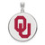 Sterling Silver University of Oklahoma XL Enamel Disc Pendant LogoArt (SS041UOK)