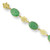 7.25" 14K Yellow Gold & Green Jadeite Jade Carved Dragon Cabochon Bracelet