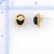 Image of 14K Yellow Gold Stud Earrings w/ Black Nephrite Jade & Diamonds