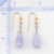 Image of 36mm 14K Yellow Gold & Lavender Jadeite Jade Teardrop Dangle Earrings