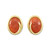 Image of 14K Yellow Gold & Red Jadeite Jade Oval Omega Back Earrings