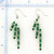 54mm 18K White Gold Cascading Earrings with Green & Ice Jadeite Jade Beads