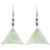 Image of 63mm 18K White Gold & Carved Double Dragon Green Jadeite Jade Earrings with Sapphire