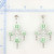 50mm 18K White Gold Chandelier Earrings with Green Jadeite Jade Discs & Diamond Accents