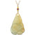 Image of 32" 14K Yellow Gold Necklace with Carved Yellow Jadeite Jade Pendant