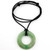 Image of Adjustable Length Cord Necklace with Green Jadeite Jade Donut Disc Pendant