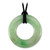 Image of Adjustable Length Cord Necklace with Green Jadeite Jade Donut Disc Pendant