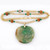 20" 14K Yellow Gold Necklace with Carved Green & Red Jadeite Jade Pendant