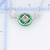 Image of 16" Platinum Chain Necklace with Green Jadeite Jade Center Disc & Diamond Stations