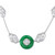 Image of 16" Platinum Chain Necklace with Green Jadeite Jade Center Disc & Diamond Stations